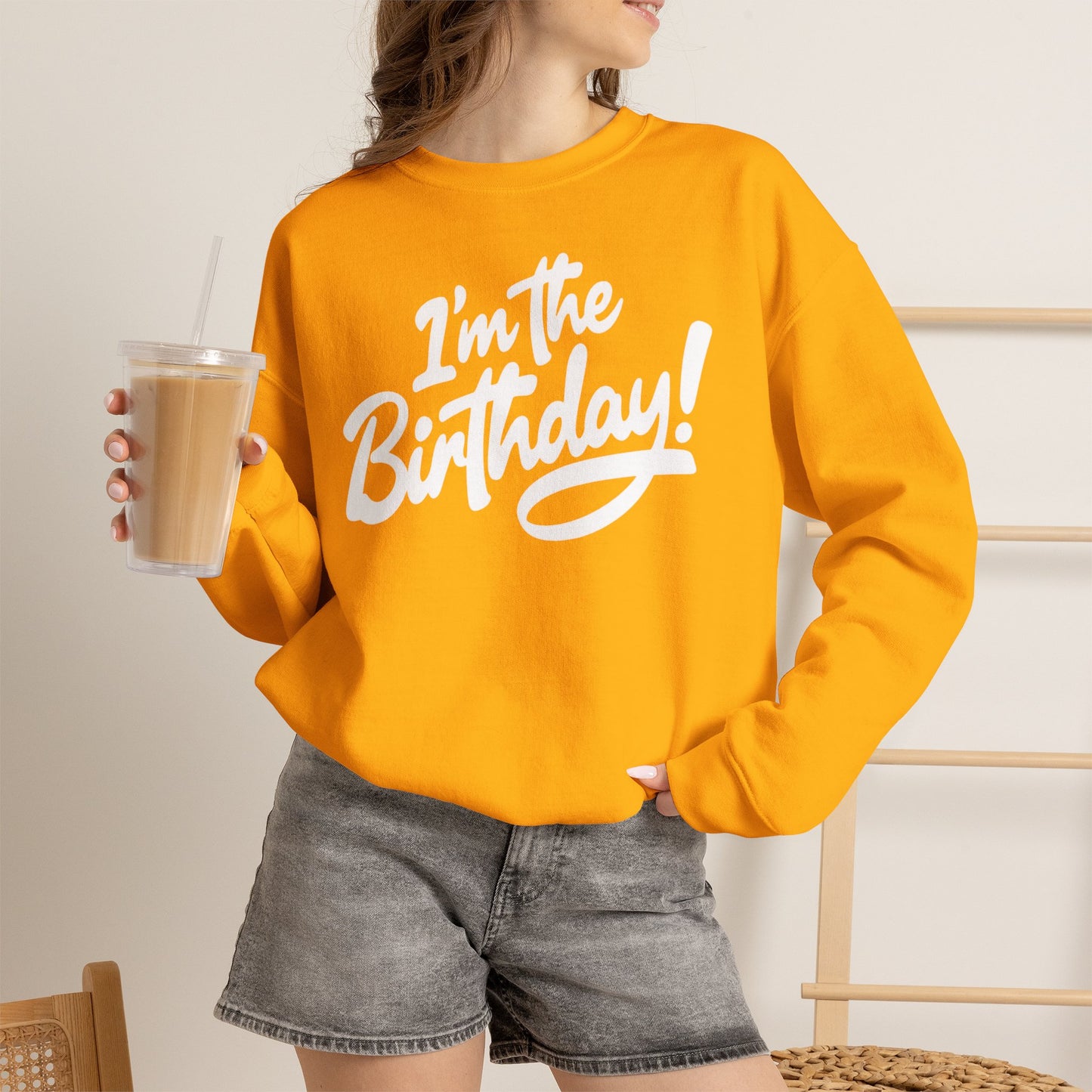 I'm the Birthday! Crewneck Sweatshirt — Bold Birthday Celebration Top