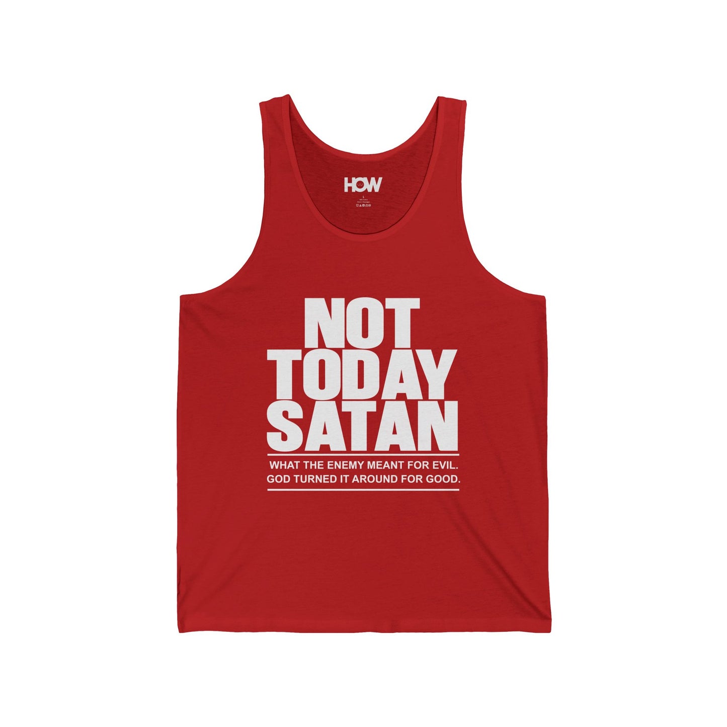 Not Today Satan Tank Top — Christian Faith Graphic Muscle Tank