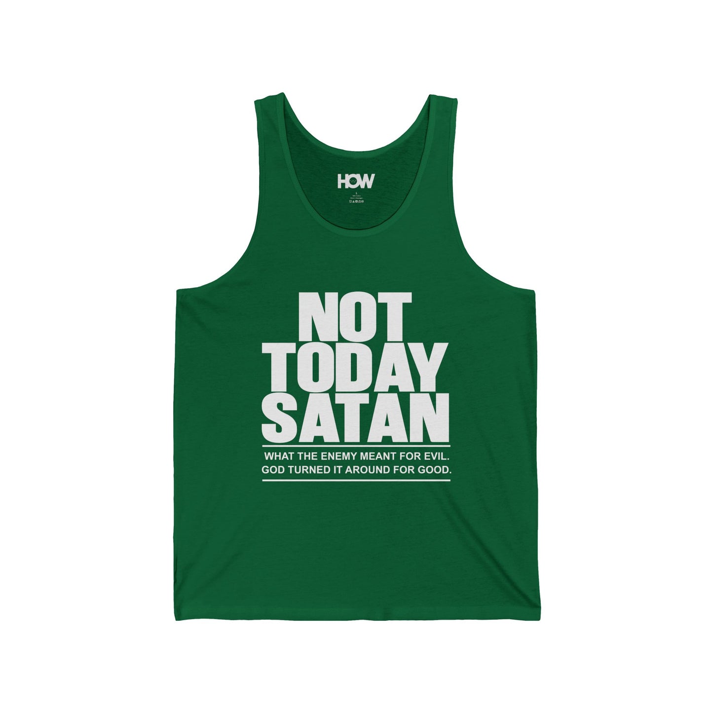 Not Today Satan Tank Top — Christian Faith Graphic Muscle Tank