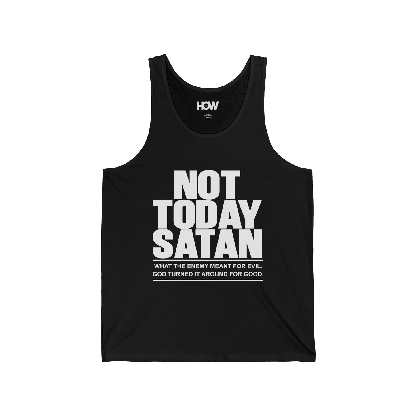 Not Today Satan Tank Top — Christian Faith Graphic Muscle Tank