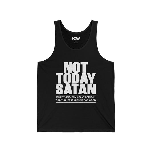 Not Today Satan Tank Top — Christian Faith Graphic Muscle Tank
