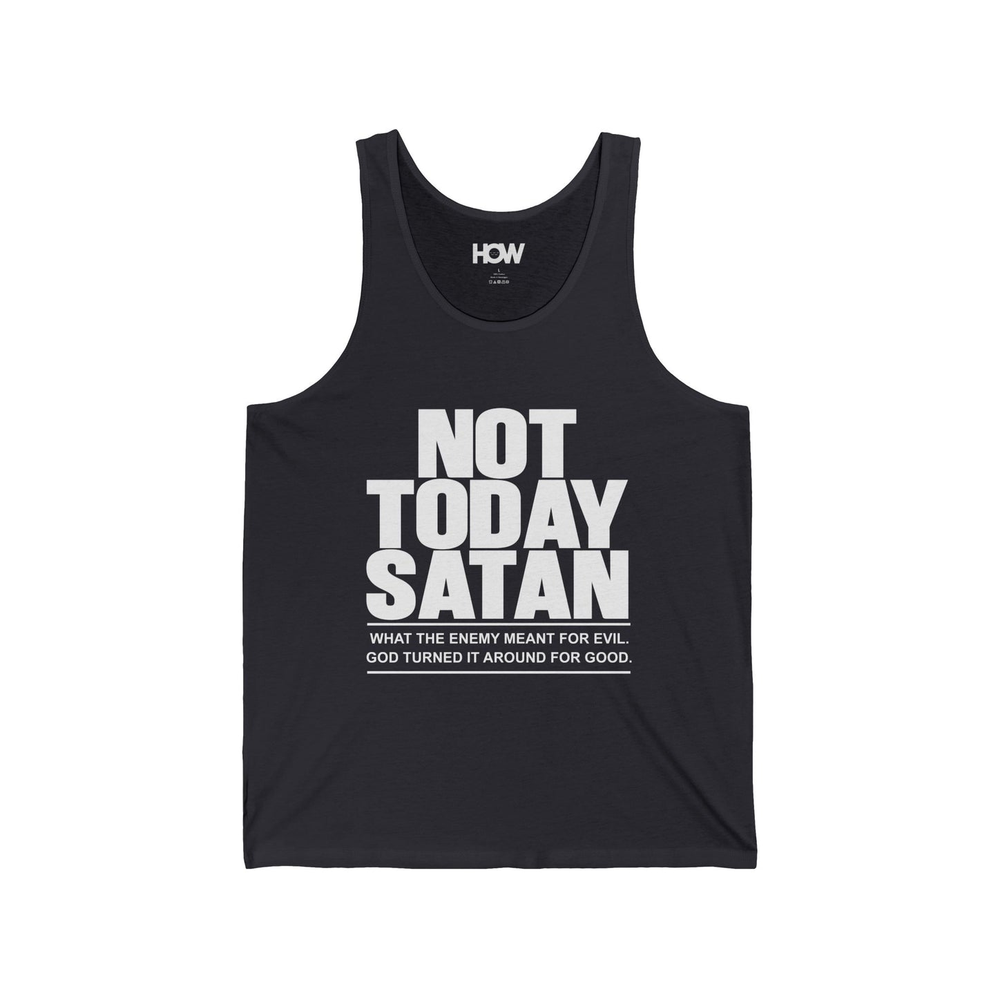 Not Today Satan Tank Top — Christian Faith Graphic Muscle Tank