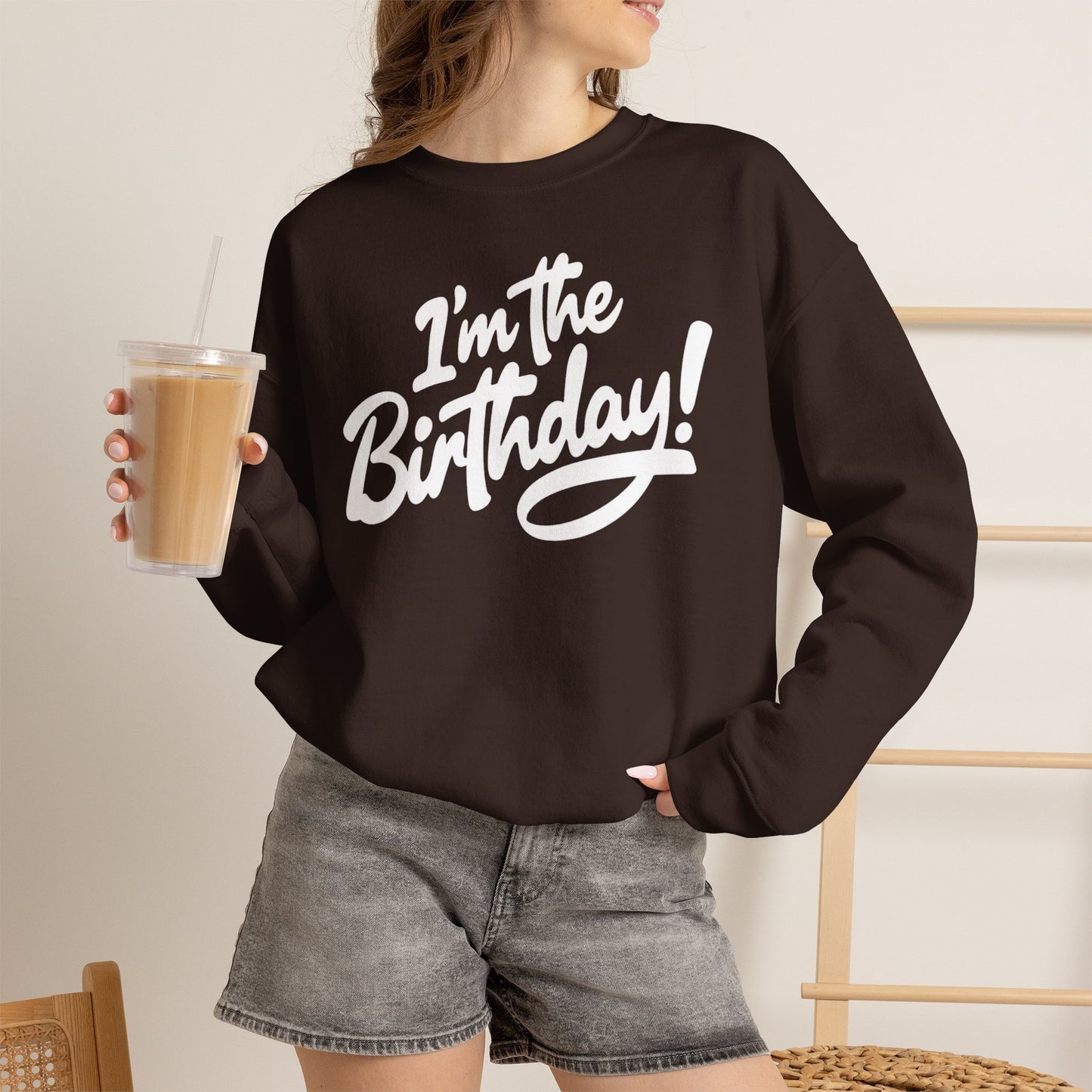 I'm the Birthday! Crewneck Sweatshirt — Bold Birthday Celebration Top