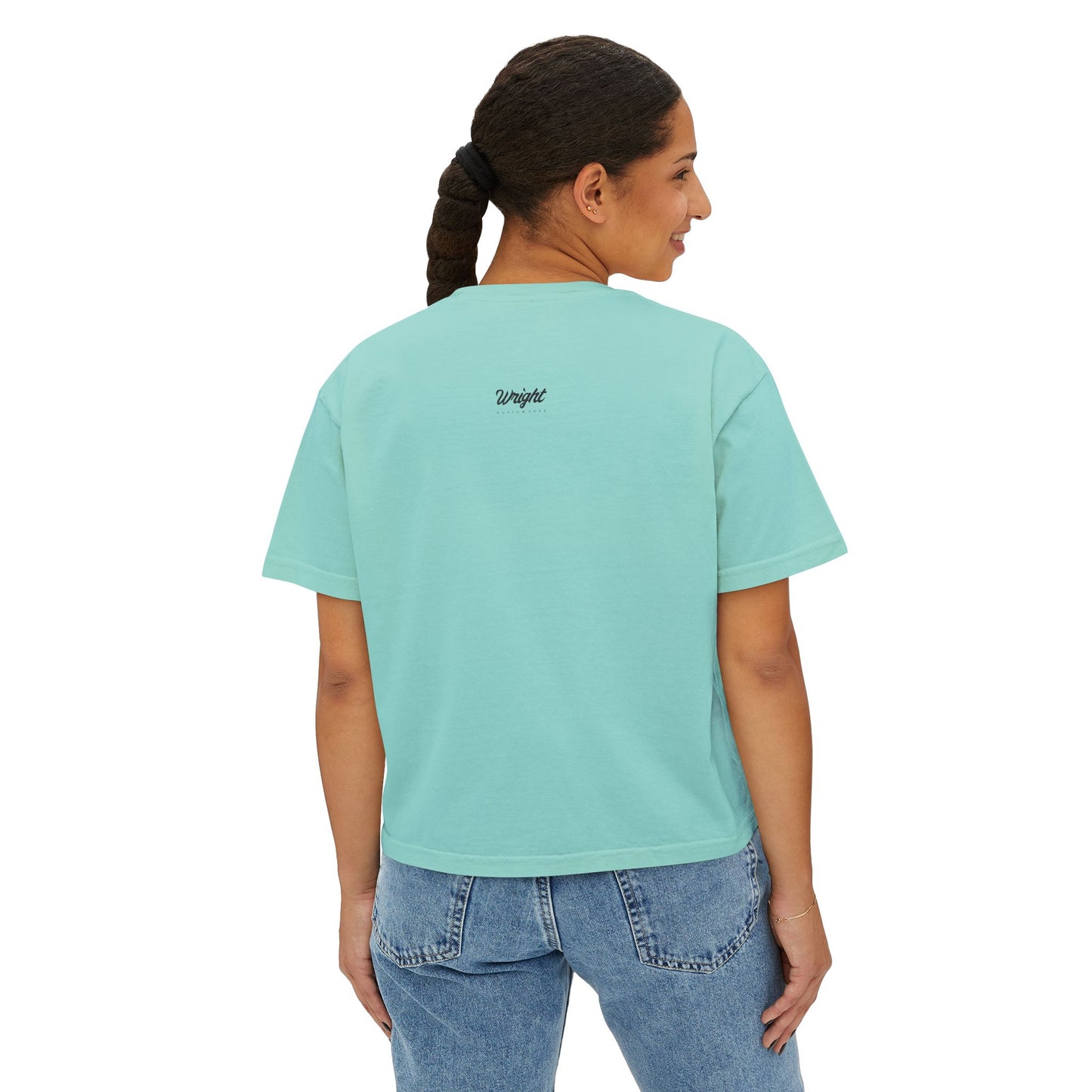 Rooted in Royalty Women's Boxy Tee — Vintage Script & Tree Roots Graphic