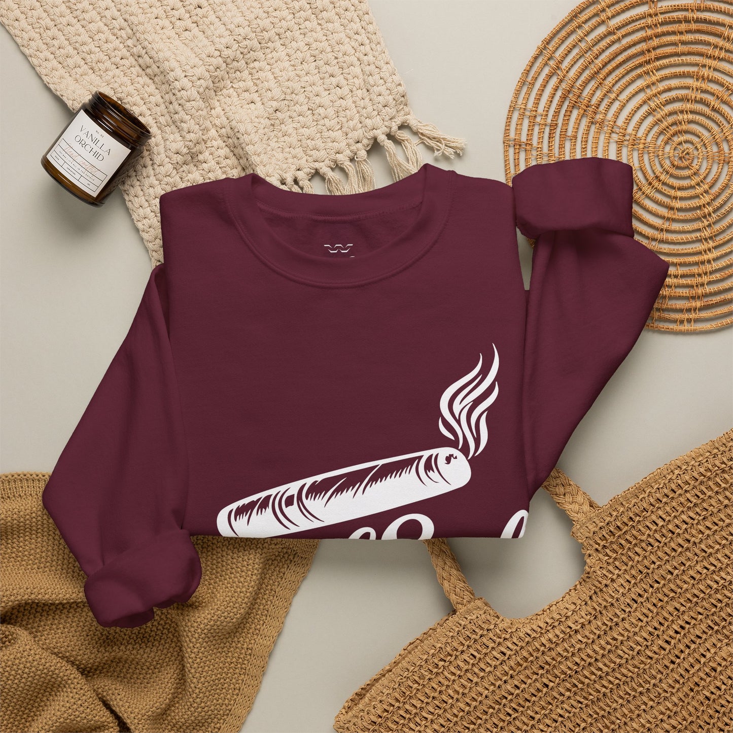 LeafSoul Crewneck Sweatshirt — Retro Roll & Script Graphic