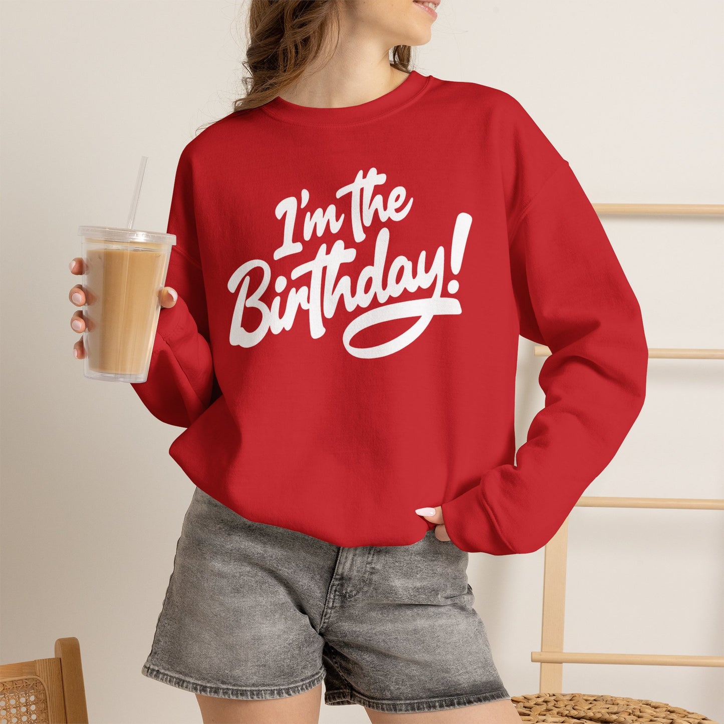 I'm the Birthday! Crewneck Sweatshirt — Bold Birthday Celebration Top