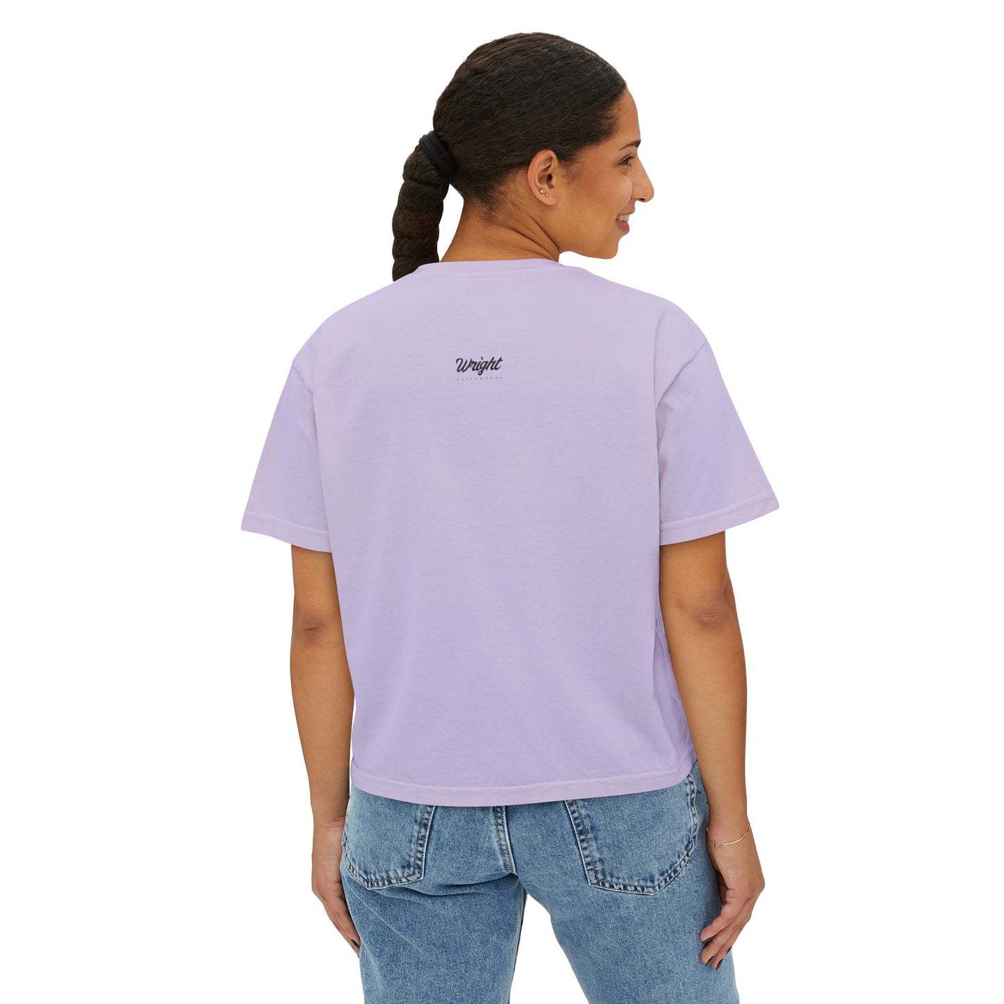 Rooted in Royalty Women's Boxy Tee — Vintage Script & Tree Roots Graphic