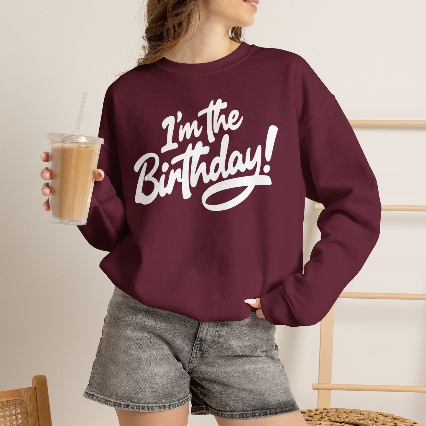 I'm the Birthday! Crewneck Sweatshirt — Bold Birthday Celebration Top