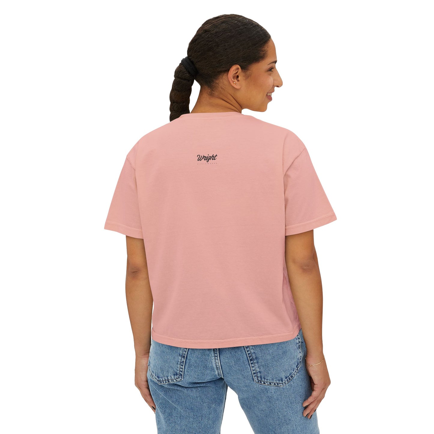Rooted in Royalty Women's Boxy Tee — Vintage Script & Tree Roots Graphic