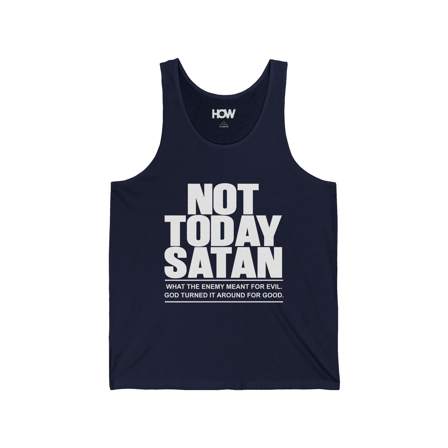 Not Today Satan Tank Top — Christian Faith Graphic Muscle Tank