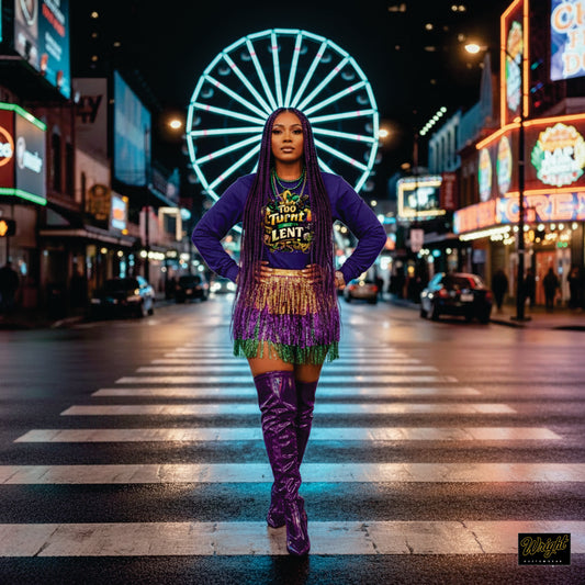 Too Turnt  Mardi Gras Long Sleeve T-Shirt