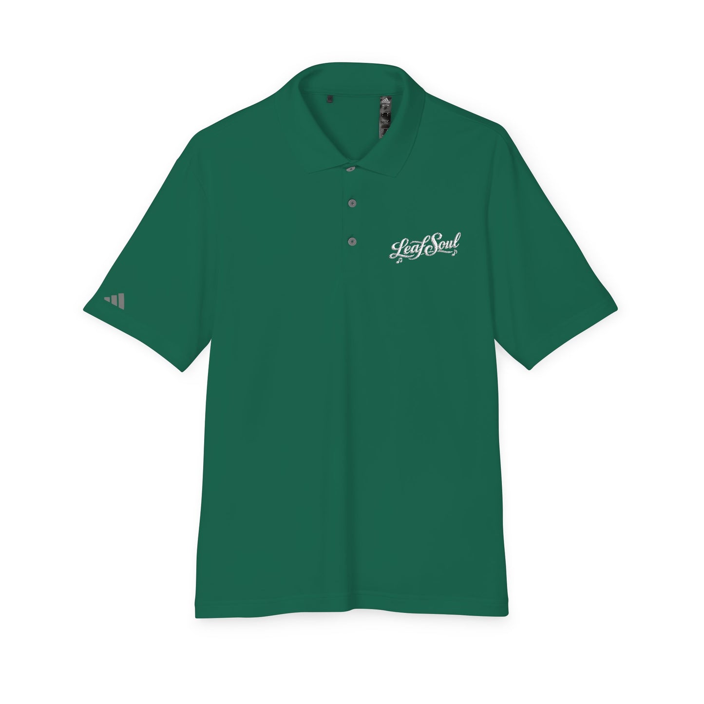 Embroidered 'Leaf Soul' Green Performance Polo