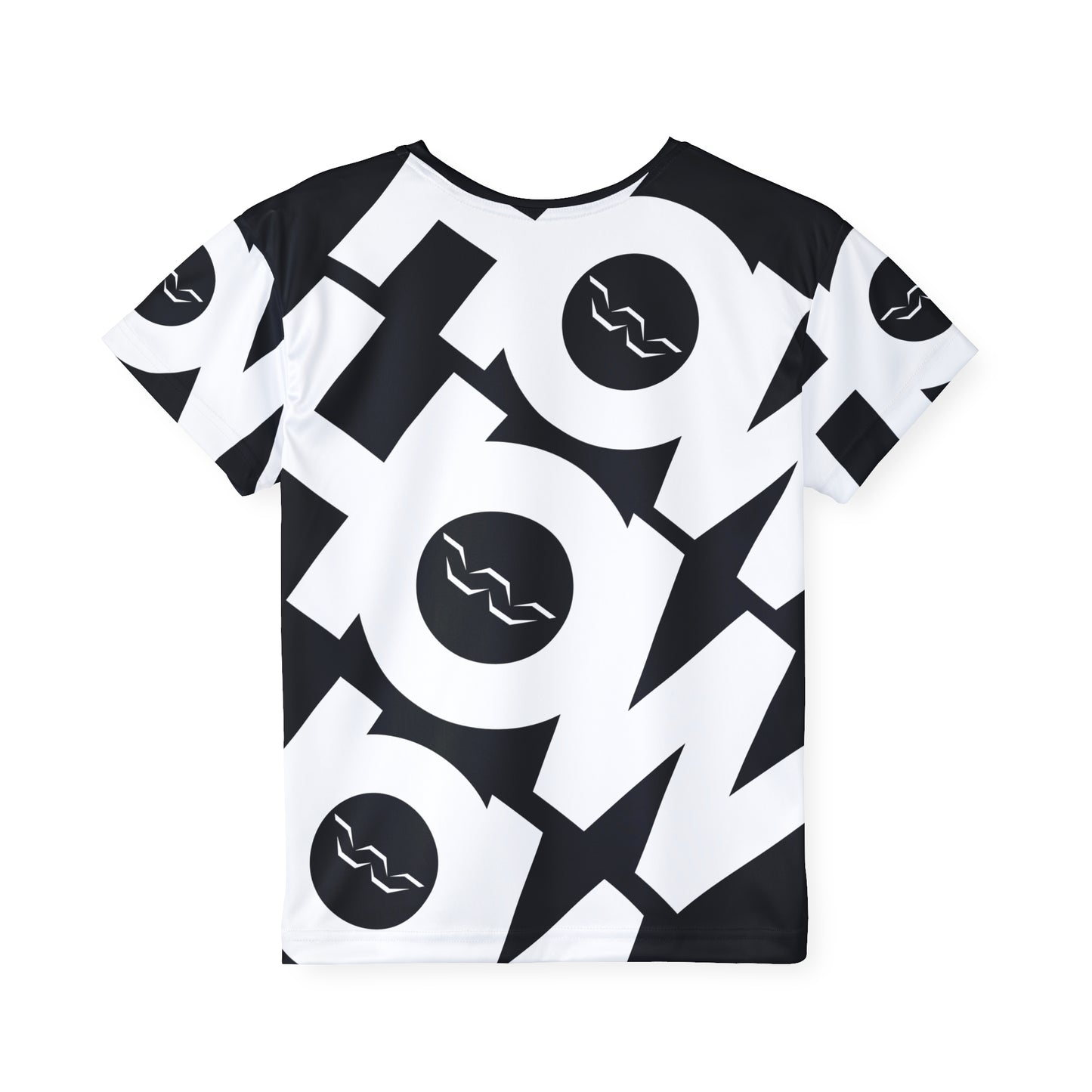 Kids Sports Jersey — Bold Monochrome 'HOW' All-Over Print