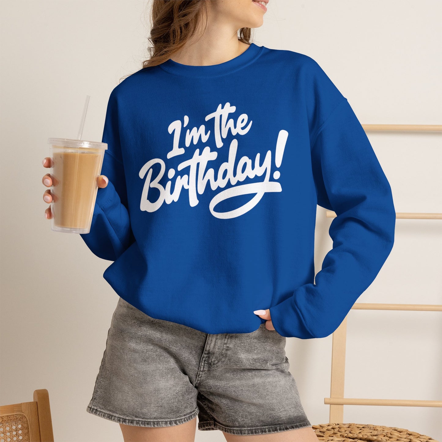 I'm the Birthday! Crewneck Sweatshirt — Bold Birthday Celebration Top