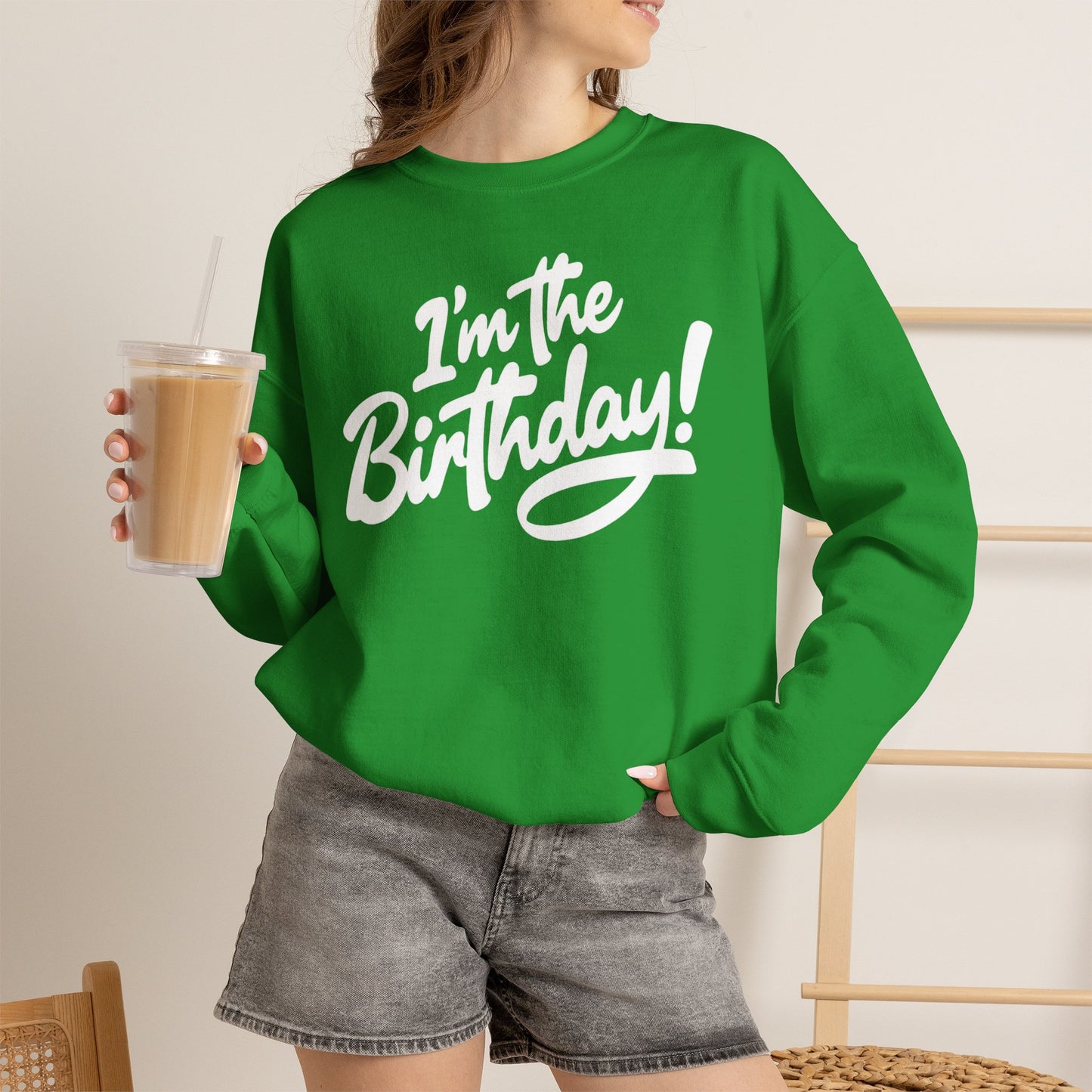 I'm the Birthday! Crewneck Sweatshirt — Bold Birthday Celebration Top