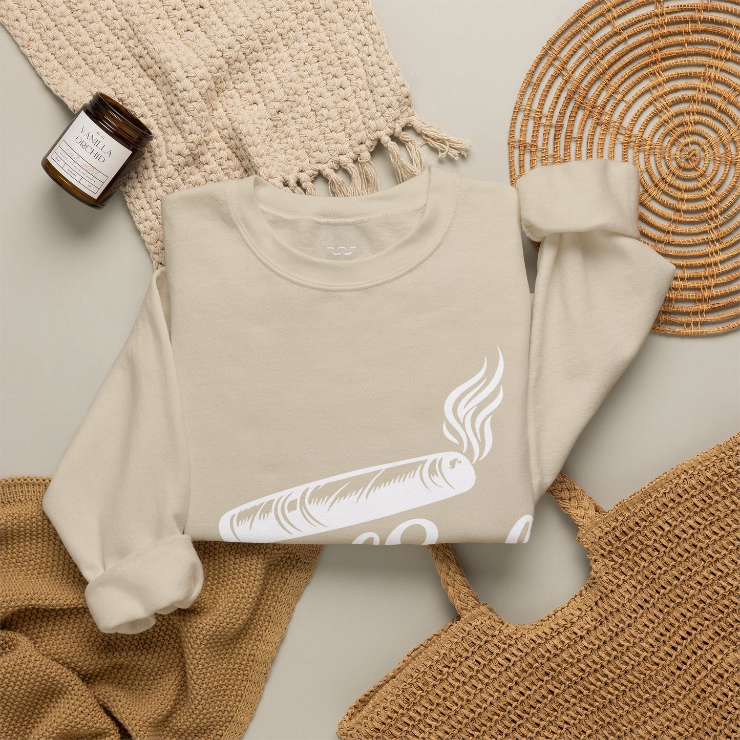 LeafSoul Crewneck Sweatshirt — Retro Roll & Script Graphic