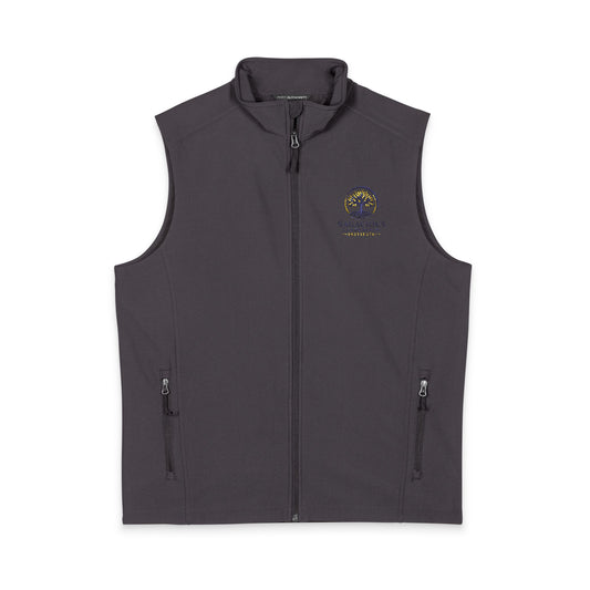 Embroidered Gray Soft Shell Vest — Men’s Lightweight Outdoor Layer