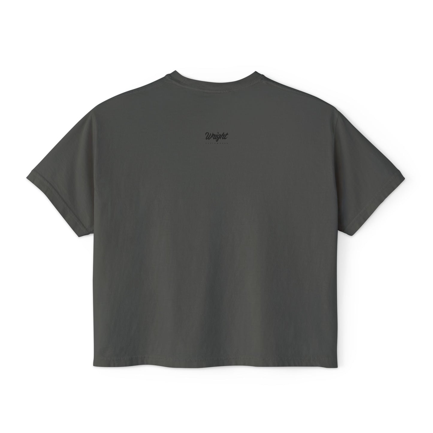 Rooted in Royalty Women's Boxy Tee — Vintage Script & Tree Roots Graphic