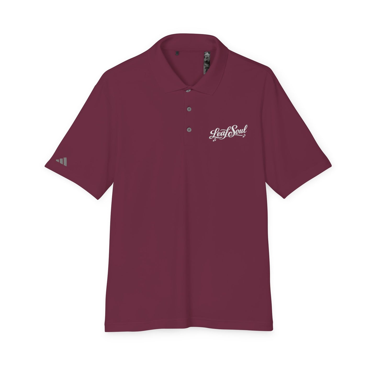 Embroidered 'Leaf Soul' Green Performance Polo